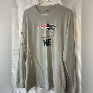 Under Armour New England Patriots Gray Long Sleeve Shirt mens LG.